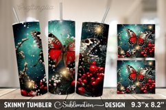 Christmas Butterfly Tumbler Design Product Image 1