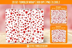 Valentines Heart Tumbler Wrap Designs, Sublimation Wrap Product Image 1