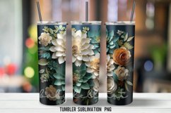 Christmas Flowers Tumbler Wrap Sublimation Designs Product Image 4