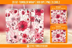 Valentine Rose Tumbler Wrap Designs, Sublimation Wrap Product Image 1