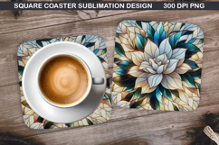 Flowers Coaster Sublimation, Spring Coaster PNG Design Product Image 1