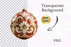 4 PNG Watercolor Christmas Bauble Clipart, Christmas Bauble Product Image 2