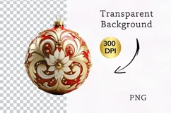 4 PNG Watercolor Christmas Bauble Clipart, Christmas Bauble Product Image 2