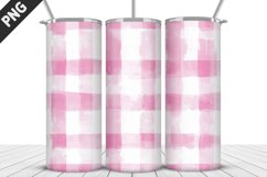 Pink Plaid Tumbler Design | Valentine&#039;s Day Tumbler Wrap Product Image 2