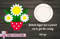 Bouquet daisies Candy Dome Holder Svg, 3d svg cut file Product Image 2