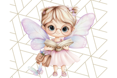 Bookish Fairy PNG Clipart, Whimsical Reading Elements Png Product Image 4