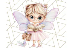 Bookish Fairy PNG Clipart, Whimsical Reading Elements Png Product Image 4