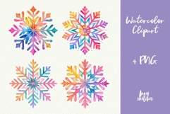 4 Disco Snowflakes Clipart Groovy Christmas PNG Product Image 1