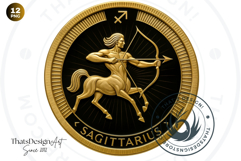 Zodiac signs Clipart, Art deco Astrology,horoscope round png Product Image 10