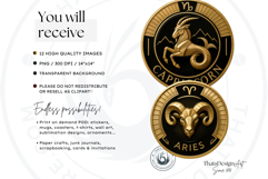 Zodiac signs Clipart, Art deco Astrology,horoscope round png Product Image 2