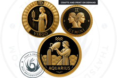 Zodiac signs Clipart, Art deco Astrology,horoscope round png Product Image 4