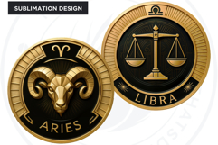 Zodiac signs Clipart, Art deco Astrology,horoscope round png Product Image 6