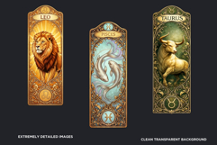 Art Nouveau Zodiac Clipart Astrology Bookmark Graphics Product Image 3