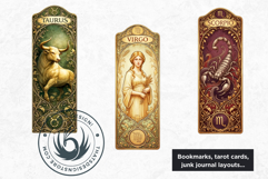 Art Nouveau Zodiac Clipart Astrology Bookmark Graphics Product Image 4