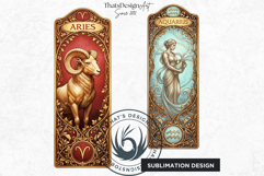 Art Nouveau Zodiac Clipart Astrology Bookmark Graphics Product Image 8