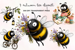 Autumn Bee Clipart PNG Product Image 1