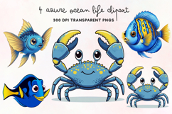 Azure Ocean Life Clipart PNG Product Image 1