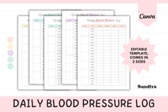 Editable Daily Blood Pressure Log Canva Template 2 Product Image 1