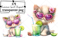 Whimsical Summer Girl Clipart Watercolor PNG Product Image 1