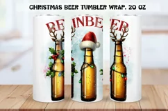 Funny christmas beer Tumbler Wrap|PNG. Product Image 1