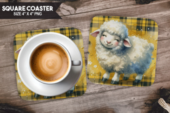 Farm Animals Square Coaster PNG Bundle, Farm Animals PNG Product Image 9