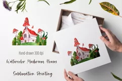 Watercolor Mushroom Houses Sublimation Printing Product Image 3