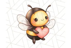 Adorable Bee Clipart PNG, Kawaii Bumblebee Illustrations Product Image 4