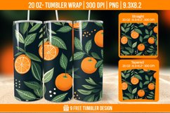 Orange Tumbler Wrap Designs, Sublimation Wrap Product Image 1