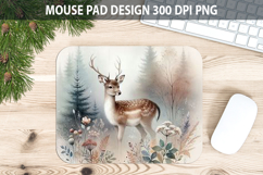 Watercolor Deer Mouse pad Sublimation - Animal PNG Design Product Image 1