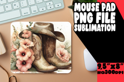Cheerful Mouse Mat Sublimation PNG, Western Product Image 1