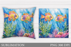 Fish Pillow Sublimation. Sea Sublimation Product Image 1