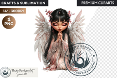 Little Angel praying clipart PNG, Cute angel, christian art Product Image 1