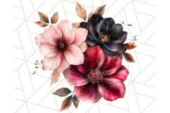 Gothic Floral PNG, Dark Aesthetic Flowers Clipart Print Product Image 4