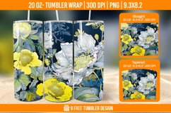 Flowers Tumbler Wrap Designs, Sublimation Wrap Product Image 1