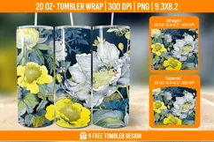 Flowers Tumbler Wrap Designs, Sublimation Wrap Product Image 1