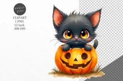 Halloween clipart, Kitten clipart, Autumn clipart Product Image 1