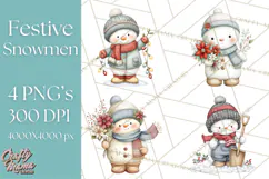 Christmas Snowman Clipart PNG Winter Holiday Characters Pnga Product Image 1