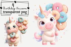 Whimsical Birthday Unicorn Clipart PNG Watercolor Product Image 1