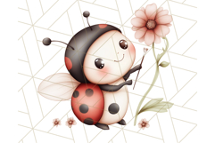 Cute Ladybug Clipart PNG, Pastel Whimsical Bug Illustrations Product Image 4