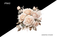 White Flowers PNG, Watercolor White Bouquet Product Image 1