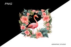 Pink Flamingo Clipart, Tropical Clipart, Bird Clipart Product Image 1