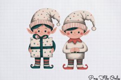 Cute Pink Christmas Watercolor Clipart Bundle PNG Product Image 13