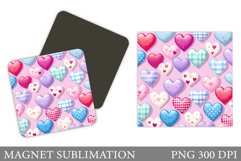 Valentines Hearts Magnet. Hearts Magnet Sublimation Product Image 1