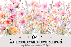 Watercolor Wildflower Clipart Watercolor png Product Image 1