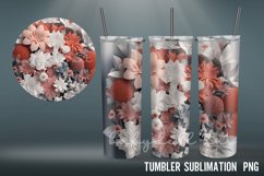 3D Colorful Flowers Tumbler Sublimation PNG Product Image 5