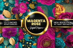 Magenta Rose Digital Papers - 04 variations Product Image 1