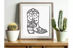 Cowboy boot cut file svg, png American desert Cactuses cut Product Image 5