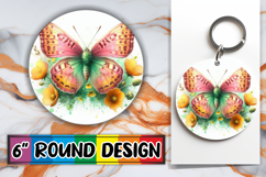 Whimsical Keychain Round Style, Butterfly Product Image 1