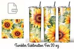 Sunflower 20 oz Tumbler Wrap Sublimation Product Image 1