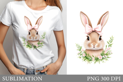 Cute Bunny T-Shirt Design. Cute Bunny Sublimation Product Image 1